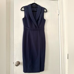 Black Halo Shawl Collar Dress